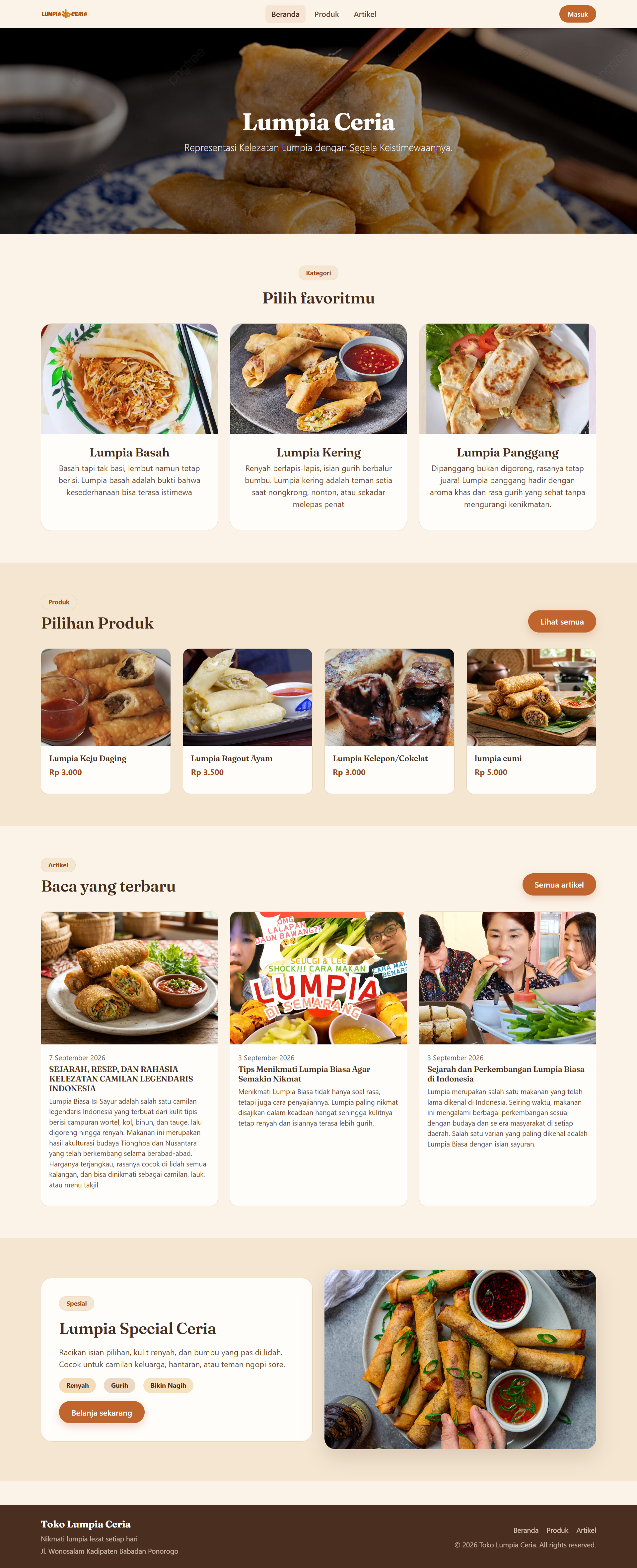 Screenshot project toko online sederhana